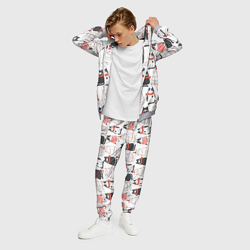 Мужской костюм НОВОГОДНИЕ КОТИКИ 2022 / 3D-Меланж – фото 3