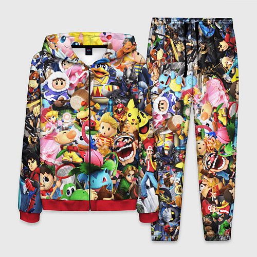 Мужской костюм SUPER SMASH BROS ГЕРОИ ИГРЫ / 3D-Красный – фото 1