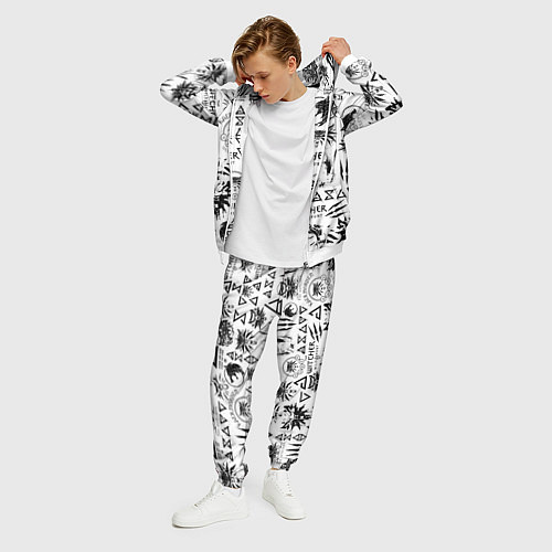 Мужской костюм THE WITCHER LOGOBOMBING ЧЁРНО БЕЛЫЙ ВЕДЬМАК ПАТТЕР / 3D-Белый – фото 3