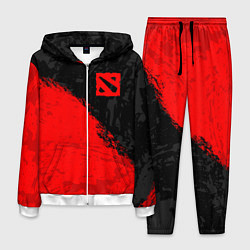 Костюм мужской DOTA 2 RED LOGO, БРЫЗГИ КРАСОК, цвет: 3D-белый