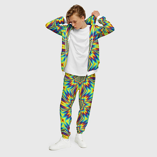 Мужской костюм Пульсирующий Огненный Цветок / 3D-Белый – фото 3