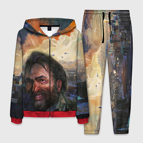 Мужской костюм Disco Elysium Harrier Du Bois / 3D-Красный – фото 1