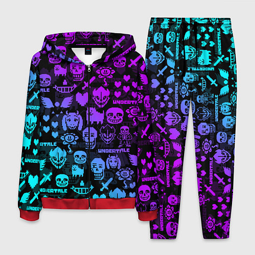 Мужской костюм UNDERTALE NEON PATTERN УЗОР / 3D-Красный – фото 1