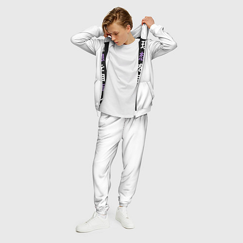 Мужской костюм Надпись Стремление к идеалу в японском стиле / 3D-Белый – фото 3