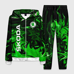 Костюм мужской Skoda green sport, цвет: 3D-белый