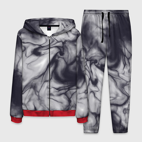Мужской костюм Бело-черный тай-дай / 3D-Красный – фото 1