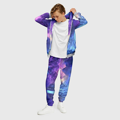 Мужской костюм Фантастический пейзаж Водопад Неон / 3D-Меланж – фото 3