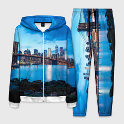 Костюм мужской Закат в мегаполисе, цвет: 3D-белый