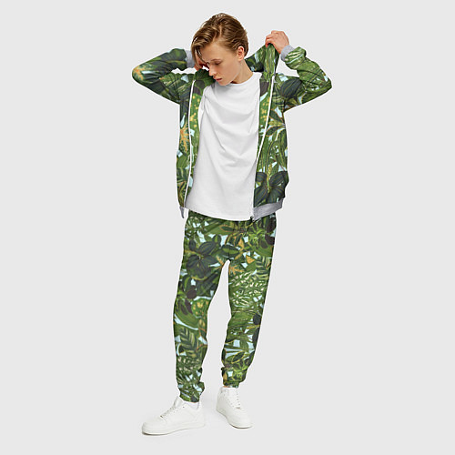 Мужской костюм Зеленые Тропические Растения / 3D-Меланж – фото 3