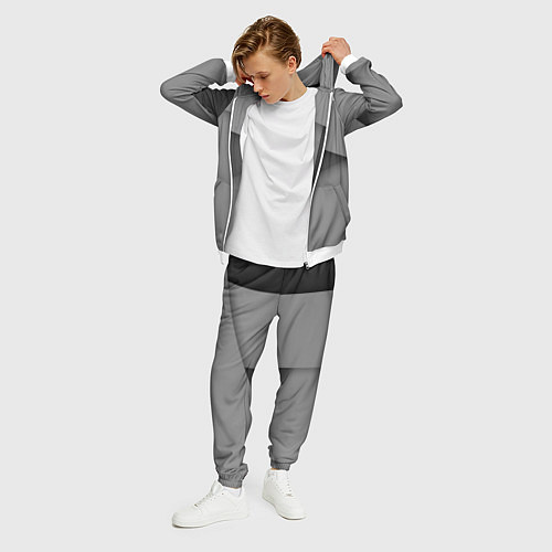 Мужской костюм Lexus - серая абстракция / 3D-Белый – фото 3