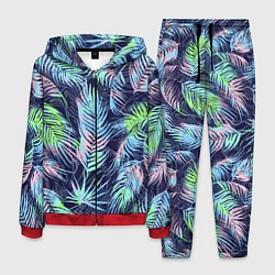 Костюм мужской Разноцветные Листья Пальм, цвет: 3D-красный