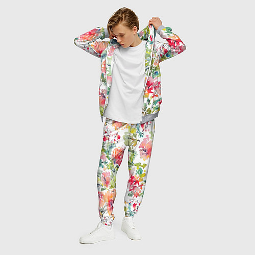 Мужской костюм Floral pattern Watercolour Summer / 3D-Меланж – фото 3