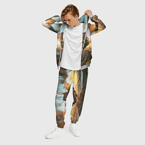 Мужской костюм Горный пейзаж в стиле Стимпанк / 3D-Меланж – фото 3