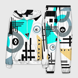 Костюм мужской Абстрактный современный дизайн, цвет: 3D-белый