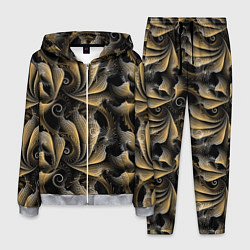 Костюм мужской Золотистые абстрактные узоры, цвет: 3D-меланж