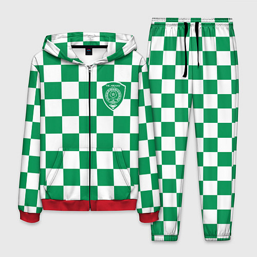 Мужской костюм ФК Ахмат на фоне бело зеленой формы в квадрат / 3D-Красный – фото 1