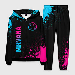 Костюм мужской Nirvana - neon gradient: символ и надпись вертикал, цвет: 3D-черный