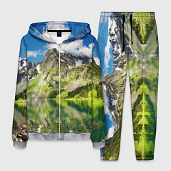 Костюм мужской Живописное горное озеро, цвет: 3D-меланж