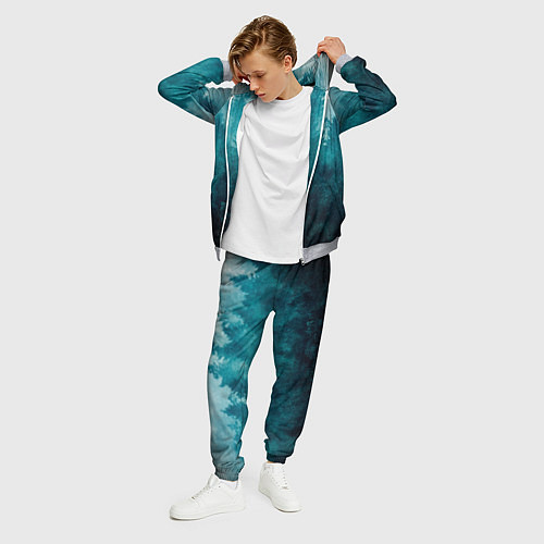 Мужской костюм Темный хвойный лес / 3D-Меланж – фото 3