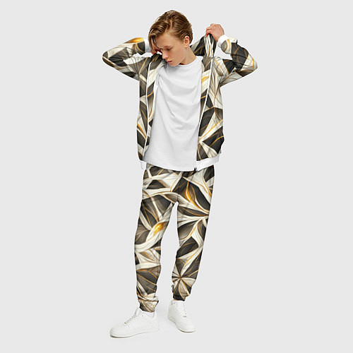 Мужской костюм Элегантная абстракция / 3D-Белый – фото 3