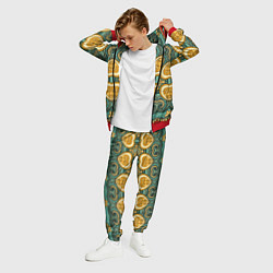 Костюм мужской Золотые узоры на бирюзовом фоне, цвет: 3D-красный — фото 2