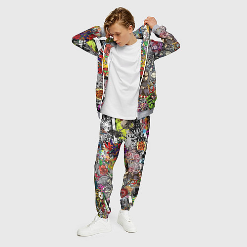 Мужской костюм Цветное граффити и татуировки / 3D-Меланж – фото 3