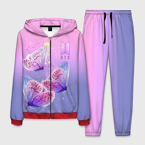 Мужской костюм BTS красивые бабочки / 3D-Красный – фото 1