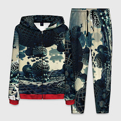 Костюм мужской Трехмерный готический фрактал, цвет: 3D-красный