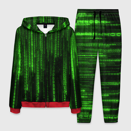 Мужской костюм Двоичный код зеленый / 3D-Красный – фото 1