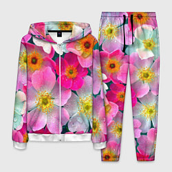 Костюм мужской Сказочные разноцветные цветы, цвет: 3D-белый
