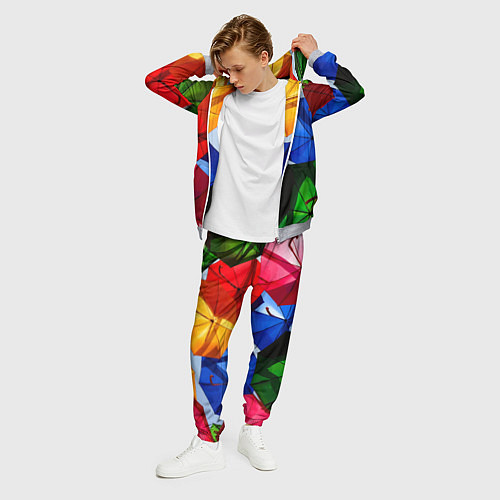 Мужской костюм Разноцветные зонтики / 3D-Меланж – фото 3