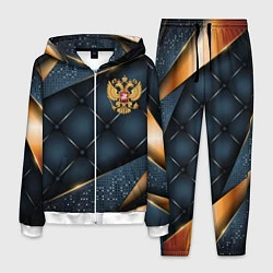 Костюм мужской Золотой герб России на объемном фоне, цвет: 3D-белый