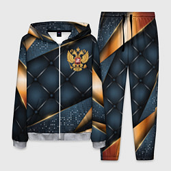Костюм мужской Золотой герб России на объемном фоне, цвет: 3D-меланж