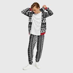 Костюм мужской Черно-белый скандинавский орнамент, цвет: 3D-красный — фото 2