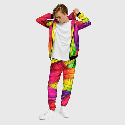 Мужской костюм Multicolored ribbons / 3D-Черный – фото 3