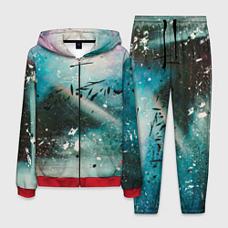 Мужской костюм Абстрактный голубой туман, краски и блёстки