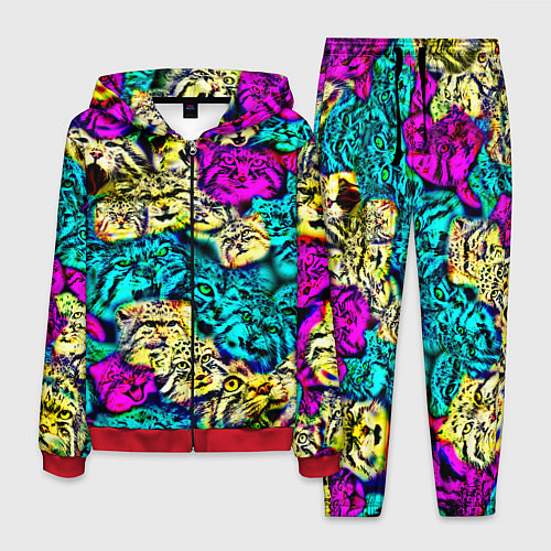 Мужской костюм Психоделические манулы / 3D-Красный – фото 1