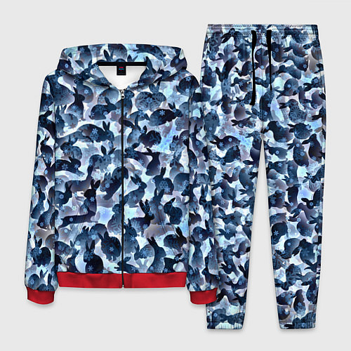 Мужской костюм Новогдние кролики / 3D-Красный – фото 1