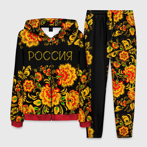 Мужской костюм РОССИЯ роспись хохлома / 3D-Красный – фото 1