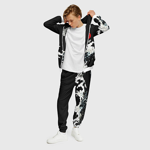 Мужской костюм Волны и рыбки / 3D-Белый – фото 3