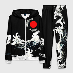 Костюм мужской Волны и рыбки, цвет: 3D-белый