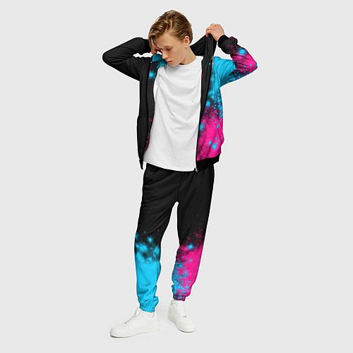 Мужской костюм Chrysler - neon gradient: по-вертикали / 3D-Черный – фото 3