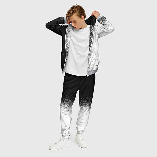 Мужской костюм Брызги красок - Черно-белый / 3D-Меланж – фото 3