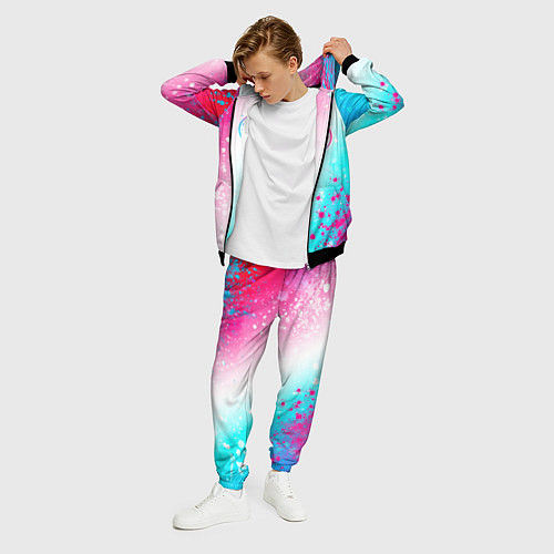 Мужской костюм Manchester City neon gradient style: надпись, симв / 3D-Черный – фото 3