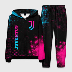 Костюм мужской Juventus - neon gradient: надпись, символ, цвет: 3D-черный