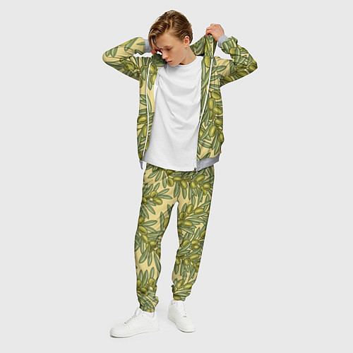 Мужской костюм Винтажные ветви оливок / 3D-Меланж – фото 3