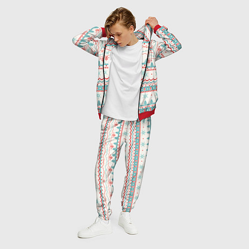 Мужской костюм Новогодний свитер, но без оленей / 3D-Красный – фото 3