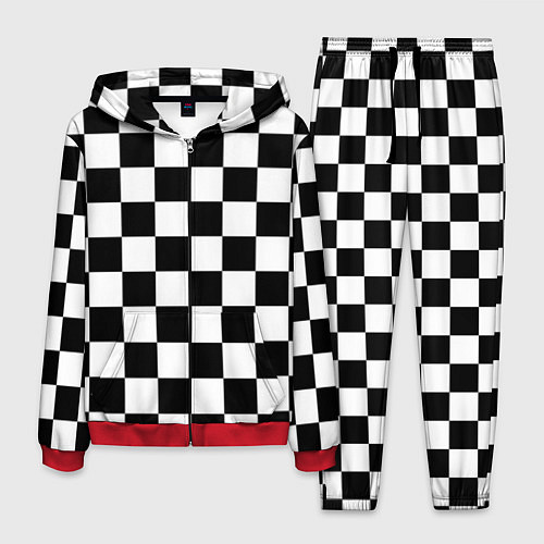 Мужской костюм Шахматные клетки - текстура / 3D-Красный – фото 1
