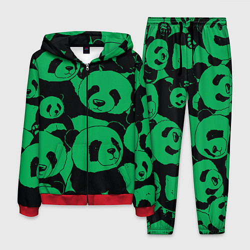 Мужской костюм Panda green pattern / 3D-Красный – фото 1