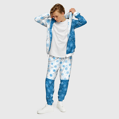 Мужской костюм Красивые снежинки / 3D-Белый – фото 3